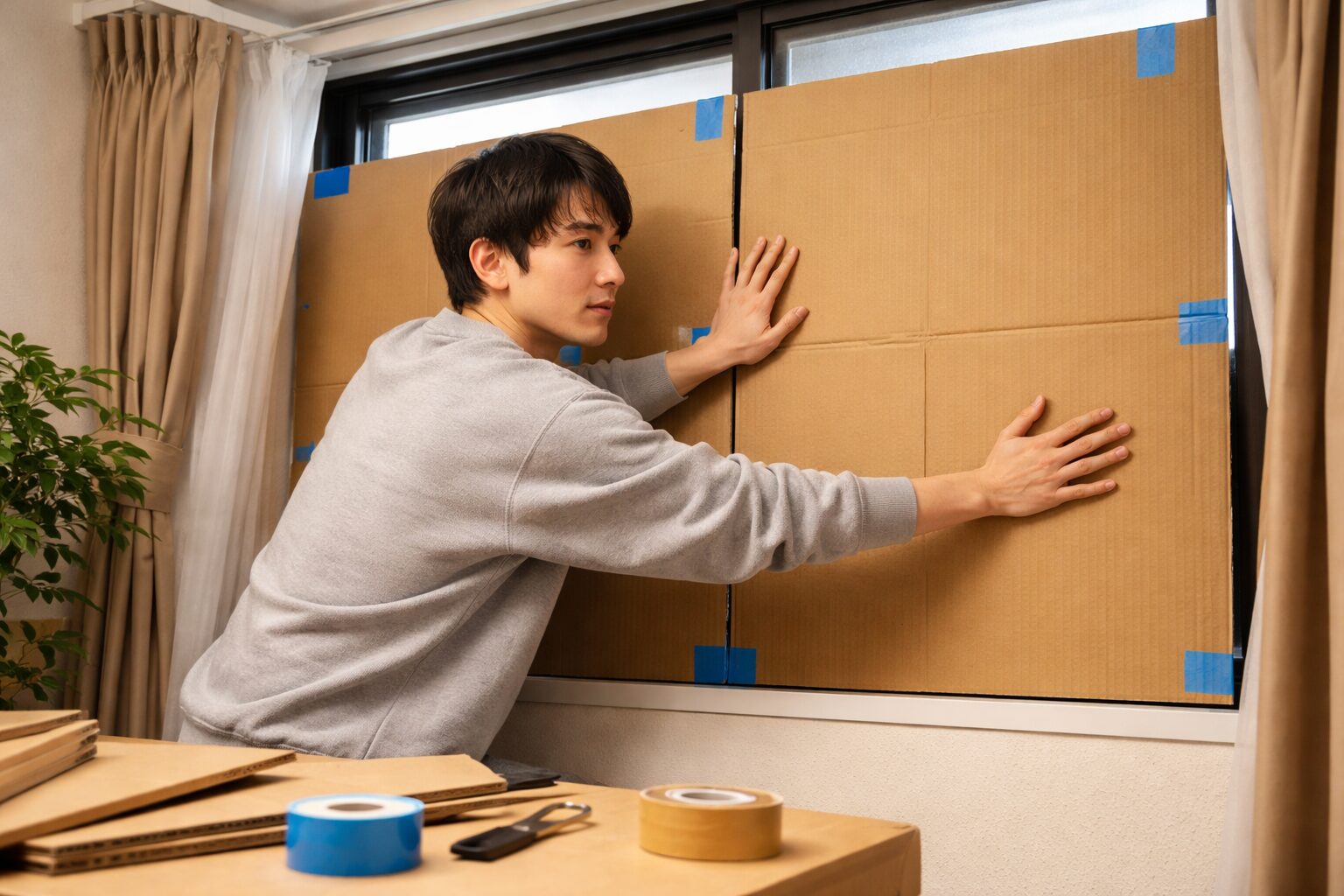 賃貸の窓をダンボールで遮光する手順と注意点！カビ対策や見栄えを良くするコツも解説