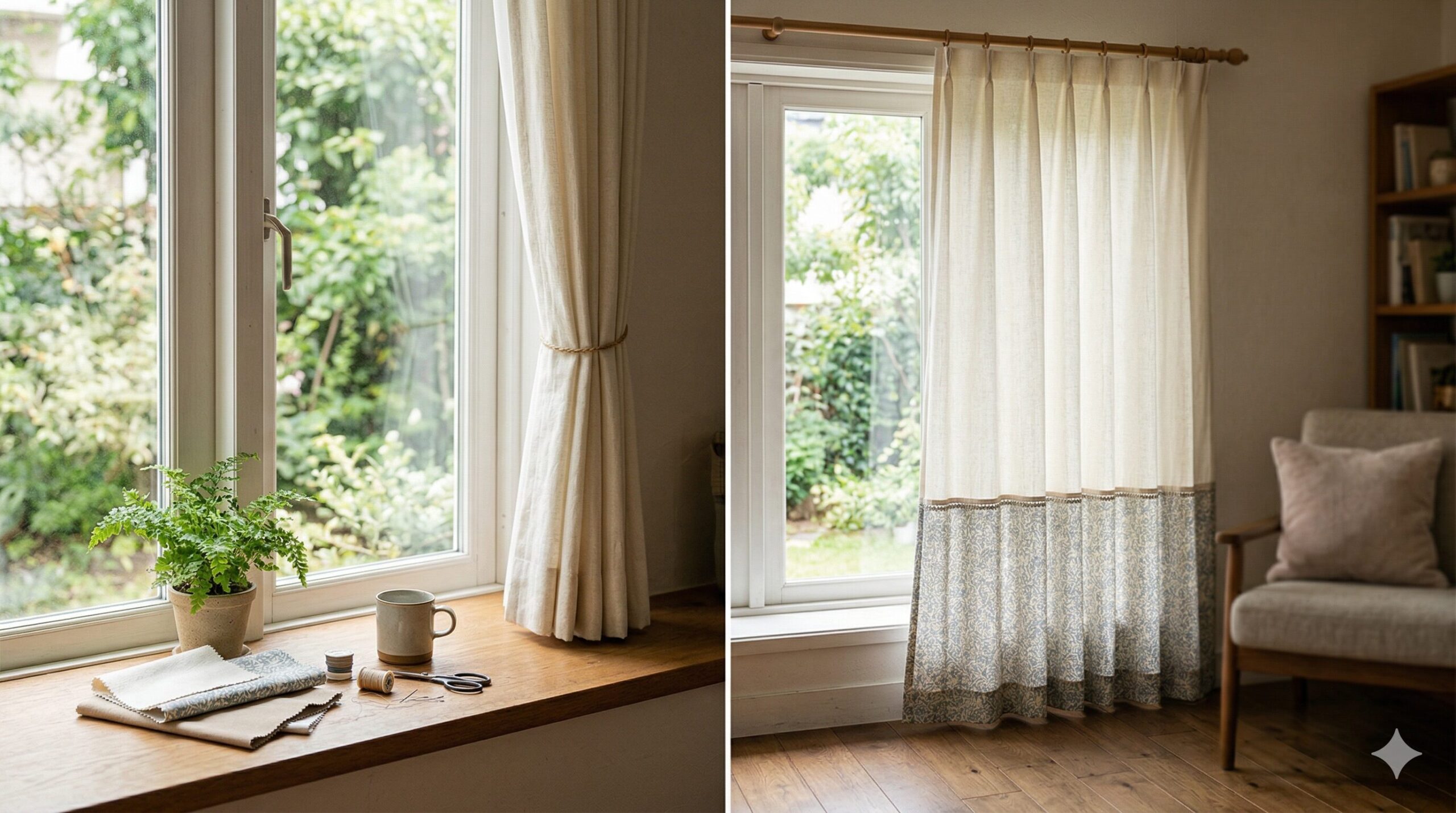 カーテンの長さを継ぎ足しておしゃれに｜初心者でも失敗しない生地選びと加工のコツ