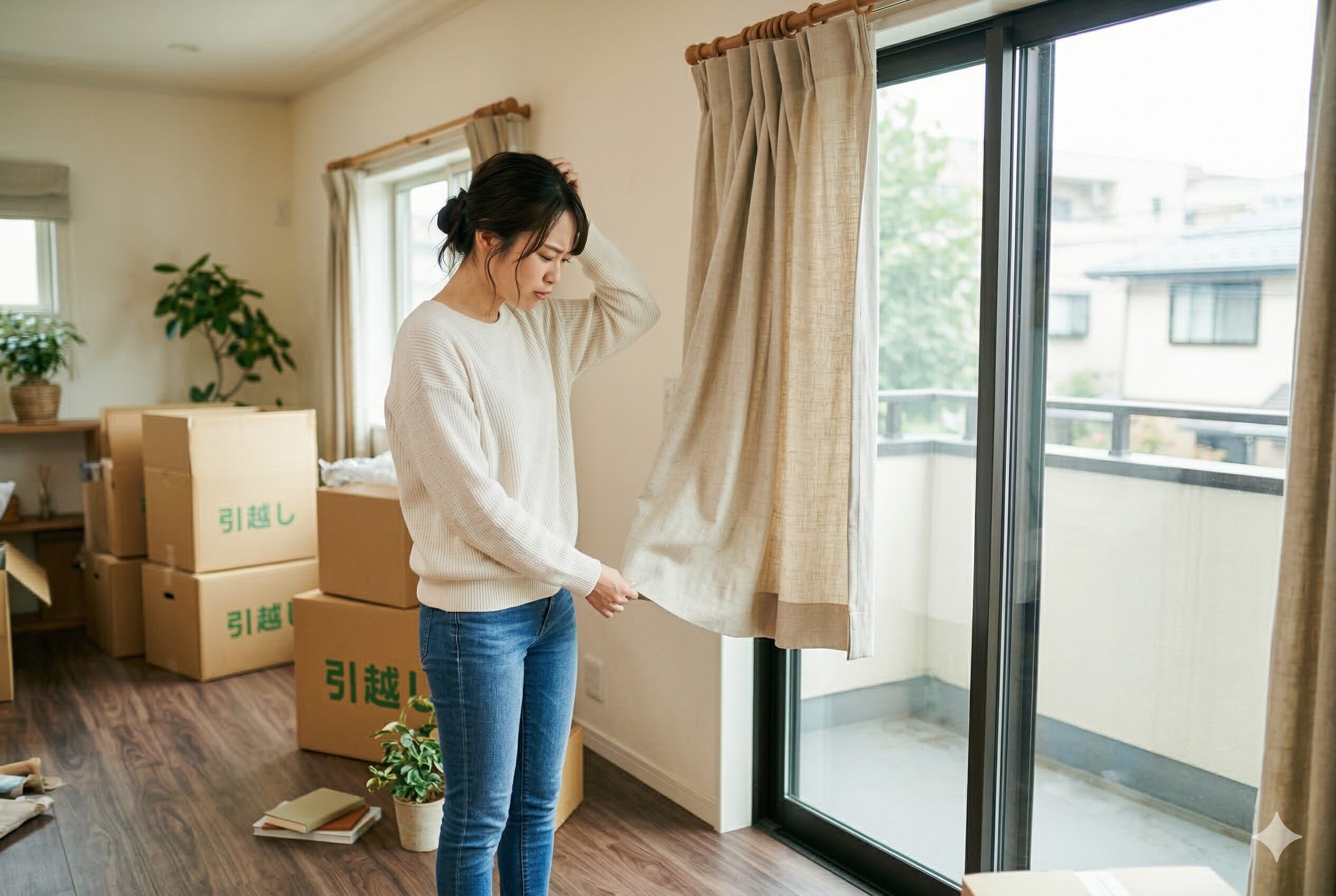 引っ越し先でカーテンの丈が合わない